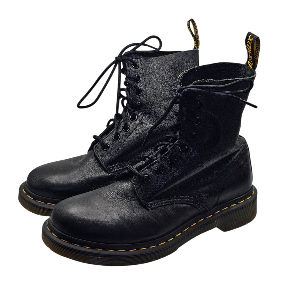 Dr. Martens 1460 Pascal Women's Black Leather Combat Boots Size 7 - Picture 2 of 9